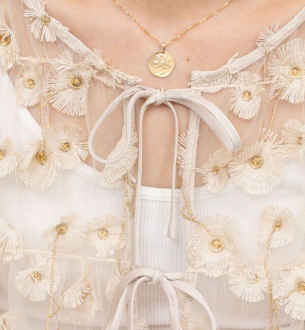 NOLLEY'S「《セットアップ対応》ウォッシャブルチュール刺繍2WAYブラウス」|シャツ・ブラウス|