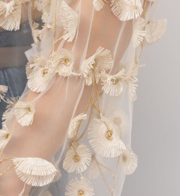 NOLLEY'S「《セットアップ対応》ウォッシャブルチュール刺繍2WAYブラウス」|シャツ・ブラウス|