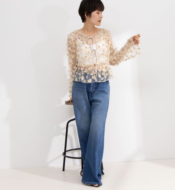 NOLLEY'S「《セットアップ対応》ウォッシャブルチュール刺繍2WAYブラウス」|シャツ・ブラウス|