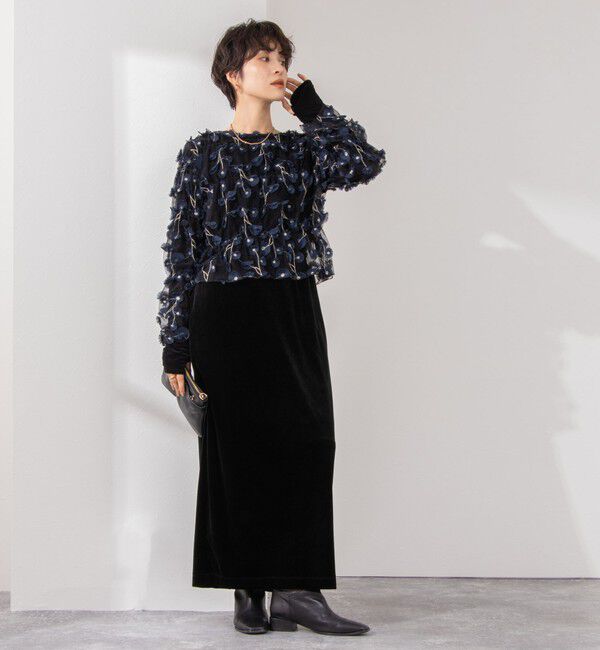 NOLLEY'S「《セットアップ対応》ウォッシャブルチュール刺繍2WAYブラウス」|シャツ・ブラウス|