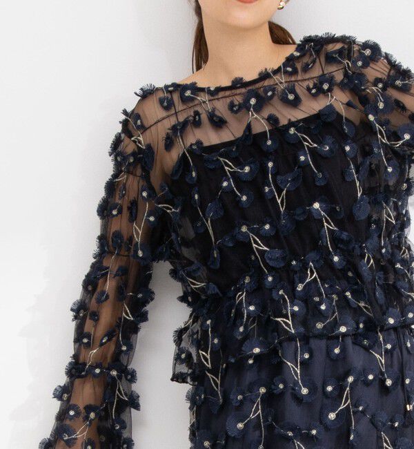 NOLLEY'S「《セットアップ対応》ウォッシャブルチュール刺繍2WAYブラウス」|シャツ・ブラウス|