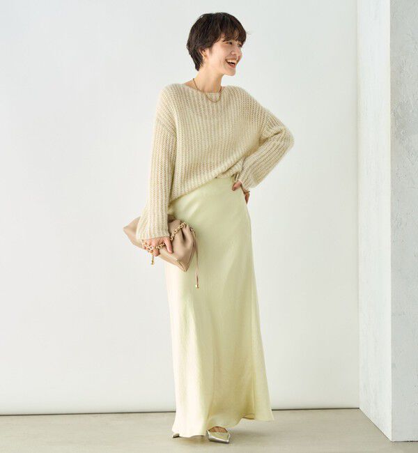 NOLLEY'S sophi「《オールシーズン対応》ウォッシャブルブライトサテンナロースカート」|スカート|