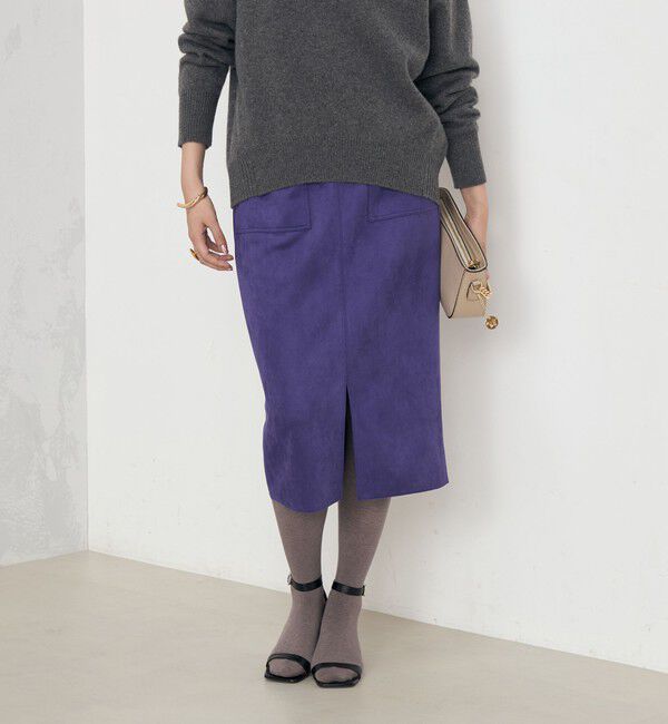 NOLLEY'S「ウォッシャブルダンボールスエードポケ付きタイトスカート」|タイト|