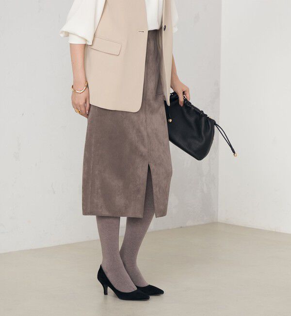 NOLLEY'S「ウォッシャブルダンボールスエードポケ付きタイトスカート」|タイト|