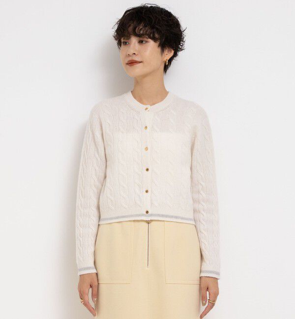 NOLLEY'S「ホールガーメントケーブル柄配色カーディガン」|カーディガン|