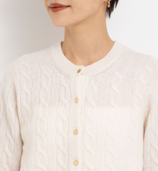 NOLLEY'S「ホールガーメントケーブル柄配色カーディガン」|カーディガン|