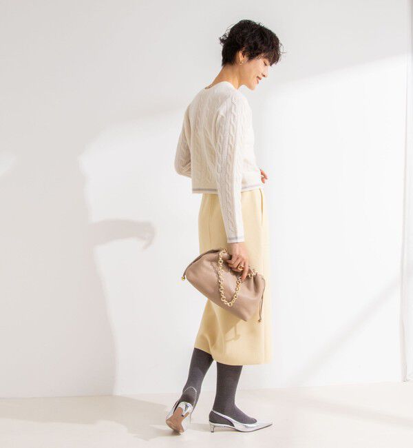 NOLLEY'S「ホールガーメントケーブル柄配色カーディガン」|カーディガン|