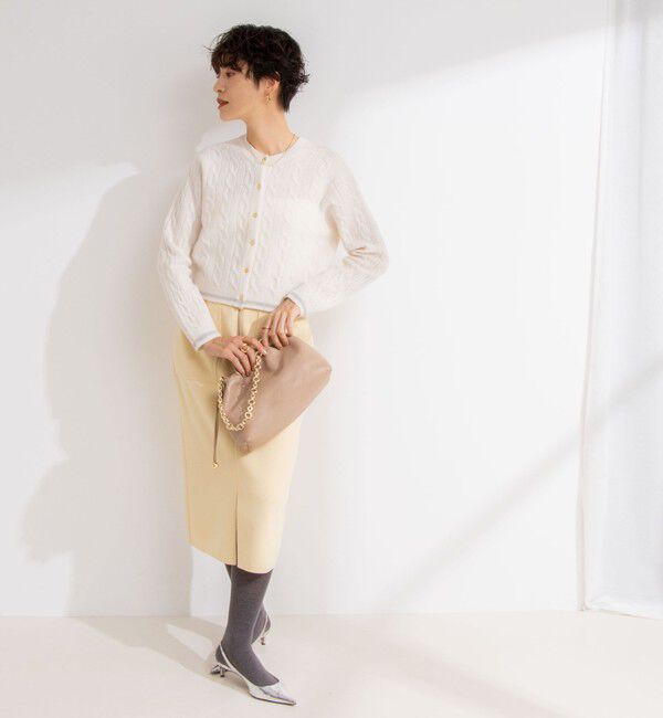 NOLLEY'S「ホールガーメントケーブル柄配色カーディガン」|カーディガン|