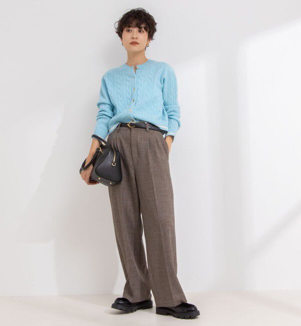 NOLLEY'S「ホールガーメントケーブル柄配色カーディガン」|カーディガン|