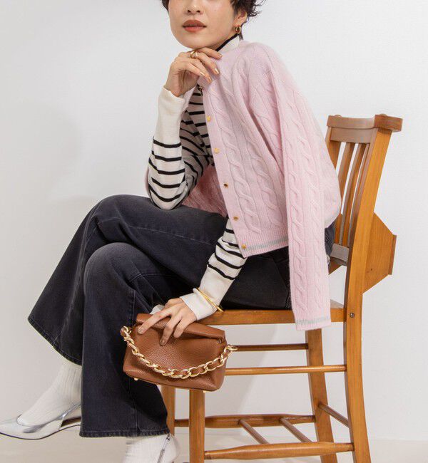 NOLLEY'S「ホールガーメントケーブル柄配色カーディガン」|カーディガン|