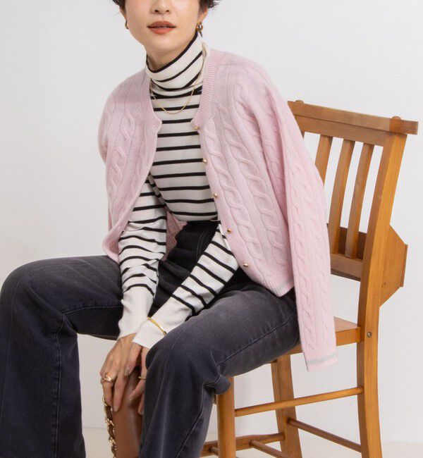 NOLLEY'S「ホールガーメントケーブル柄配色カーディガン」|カーディガン|