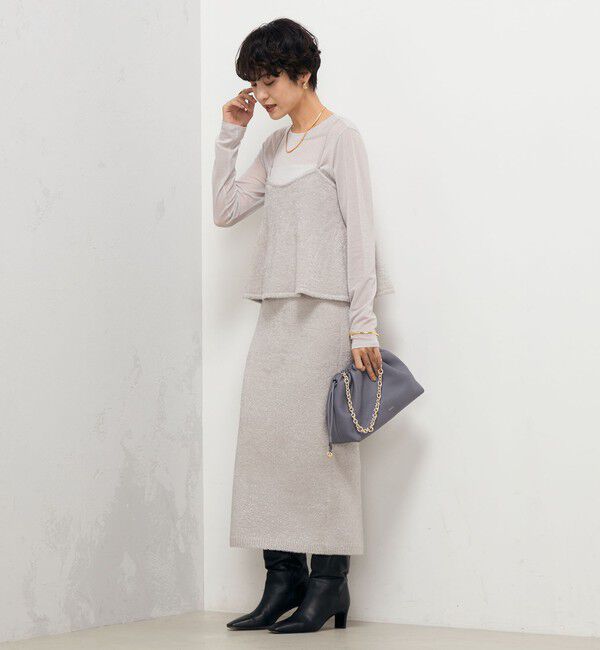 NOLLEY'S sophi「《セットアップ対応》《手洗い可能》キラキラフェザーフレアビスチェ」|ニット・セーター|