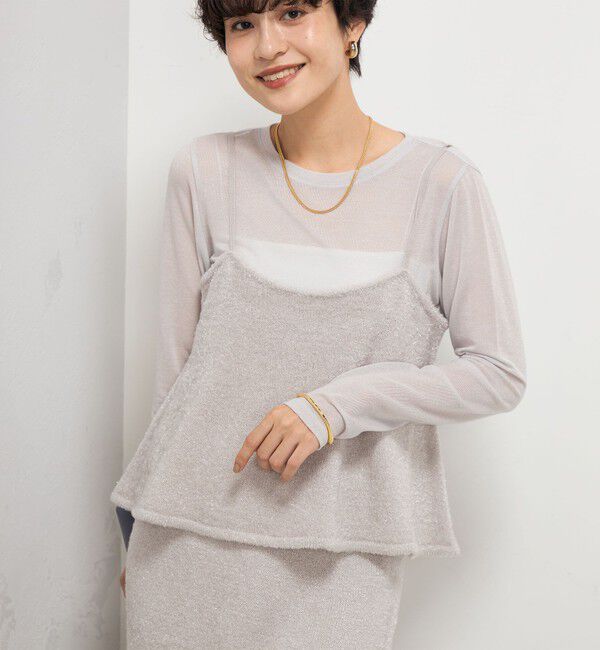 NOLLEY'S sophi「《セットアップ対応》《手洗い可能》キラキラフェザーフレアビスチェ」|ニット・セーター|