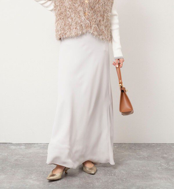 NOLLEY'S sophi「【追加】《オールシーズン対応》ウォッシャブルマットサテンナロースカート」|スカート|