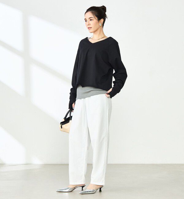 NOLLEY'S「ウォッシャブル多機能ウエストフリルテーパードパンツ」|その他|