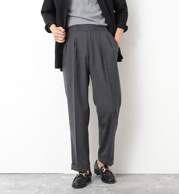 WORK ABOUT「NSN アジャスター付2タックスラックス 25SS」|スラックス|チャコールグレー