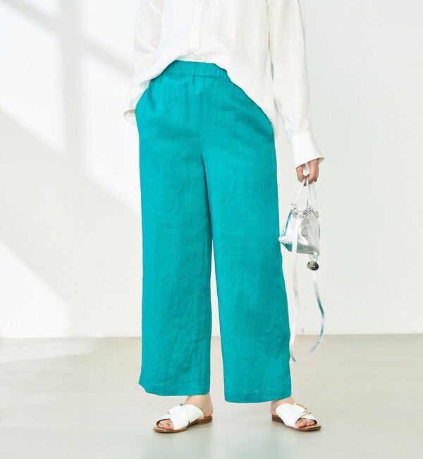 NOLLEY'S「【WEB STAFF恵☆別注カラーあり】《セットアップ対応》リネンセミワイドパンツ」|その他|グリーン