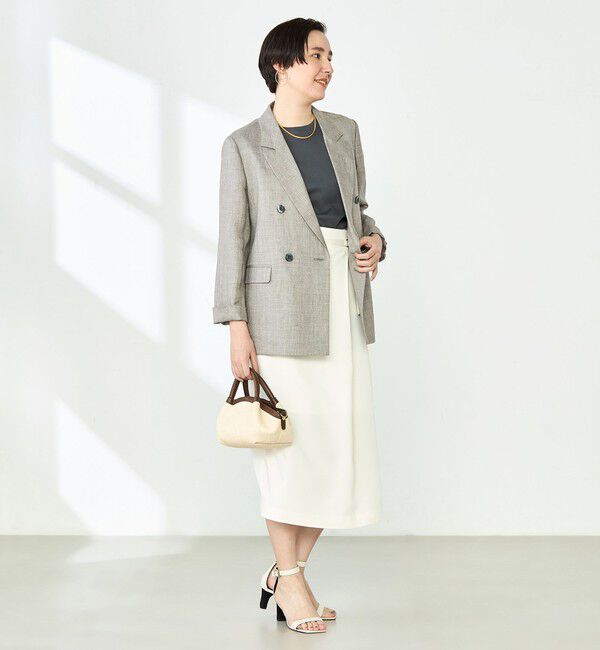 NOLLEY'S「ウォッシャブル片タック タイトミディスカート」|タイト|