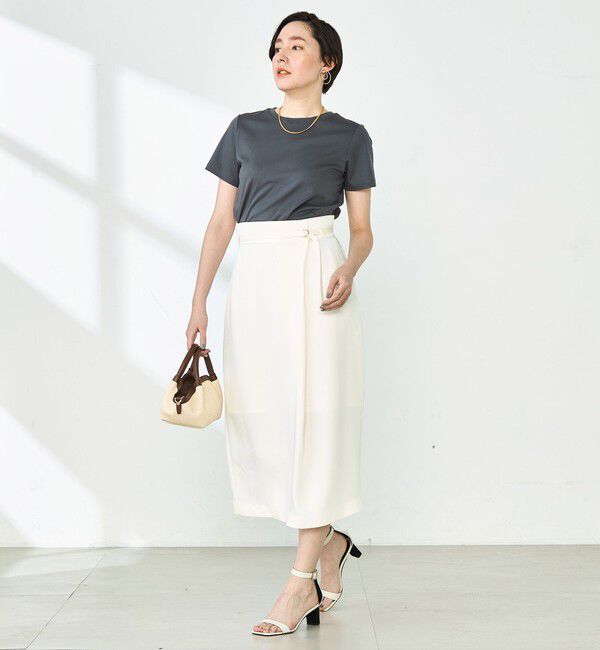 NOLLEY'S「ウォッシャブル片タック タイトミディスカート」|タイト|