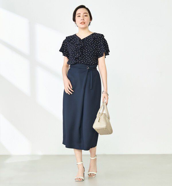 NOLLEY'S「ウォッシャブル片タック タイトミディスカート」|タイト|