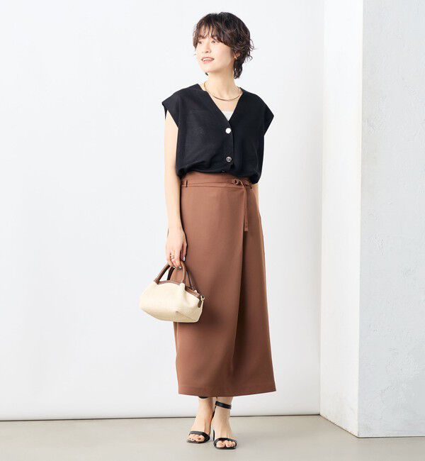 NOLLEY'S「ウォッシャブル片タック タイトミディスカート」|タイト|