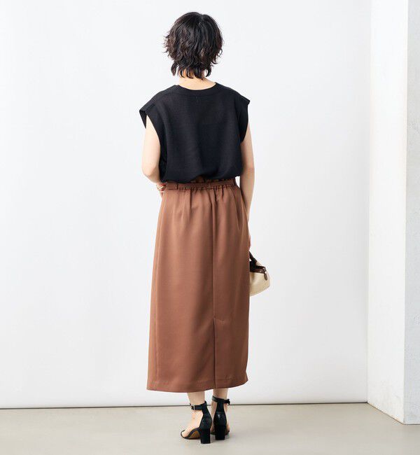 NOLLEY'S「ウォッシャブル片タック タイトミディスカート」|タイト|