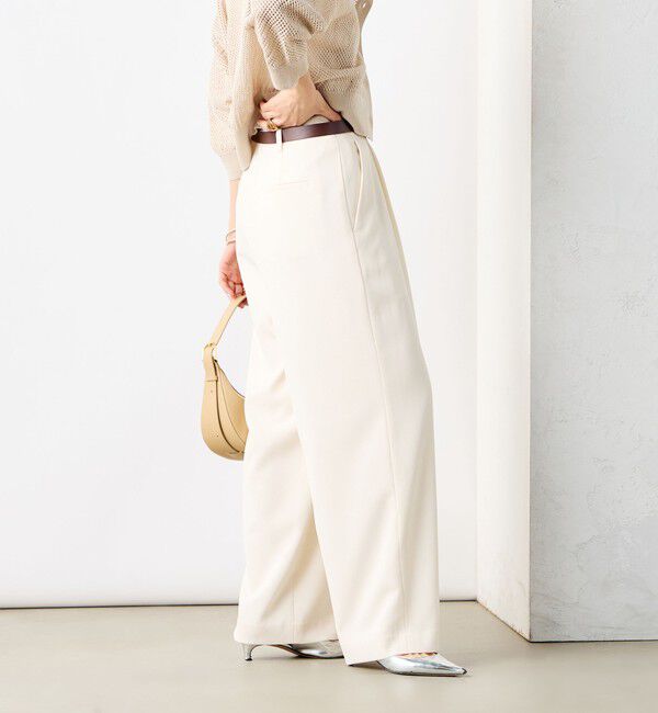 NOLLEY'S「《セットアップ対応》ウォッシャブル麻調タックワイドパンツ」|その他|