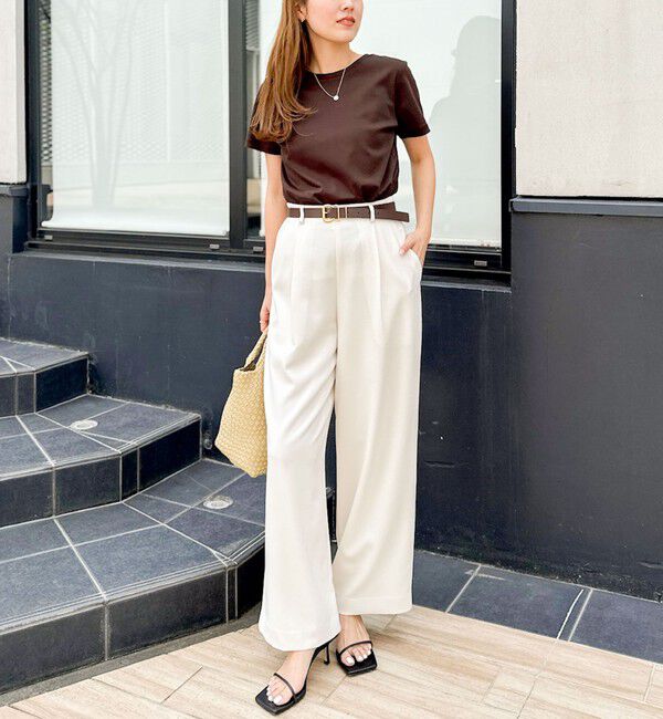 NOLLEY'S「《セットアップ対応》ウォッシャブル麻調タックワイドパンツ」|その他|