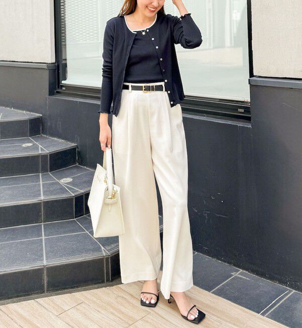 NOLLEY'S「《セットアップ対応》ウォッシャブル麻調タックワイドパンツ」|その他|