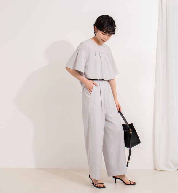 NOLLEY'S「《セットアップ対応》ウォッシャブル麻調タックワイドパンツ」|その他|