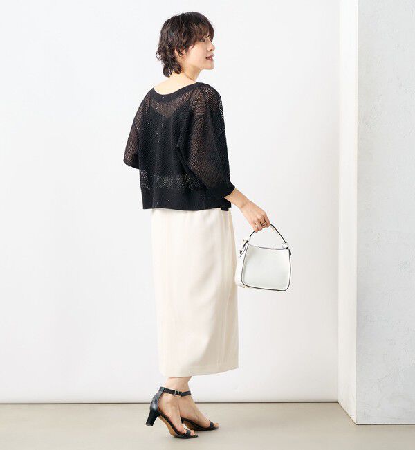 NOLLEY'S「《セットアップ対応》ウォッシャブル麻調タックタイトミディスカート」|タイト|