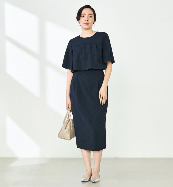 NOLLEY'S「《セットアップ対応》ウォッシャブル麻調タックタイトミディスカート」|タイト|