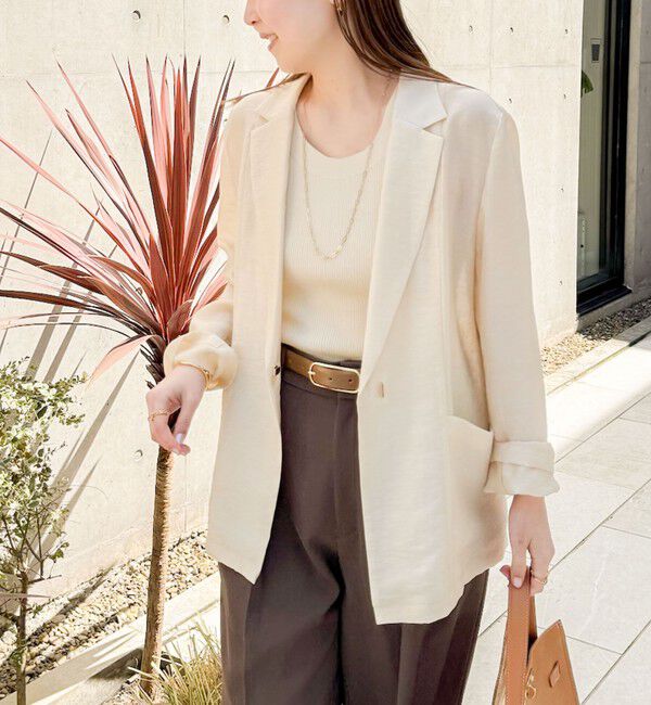 NOLLEY'S sophi「ウォッシャブルシアーシルクライトジャケット」|テーラードジャケット|ベージュ