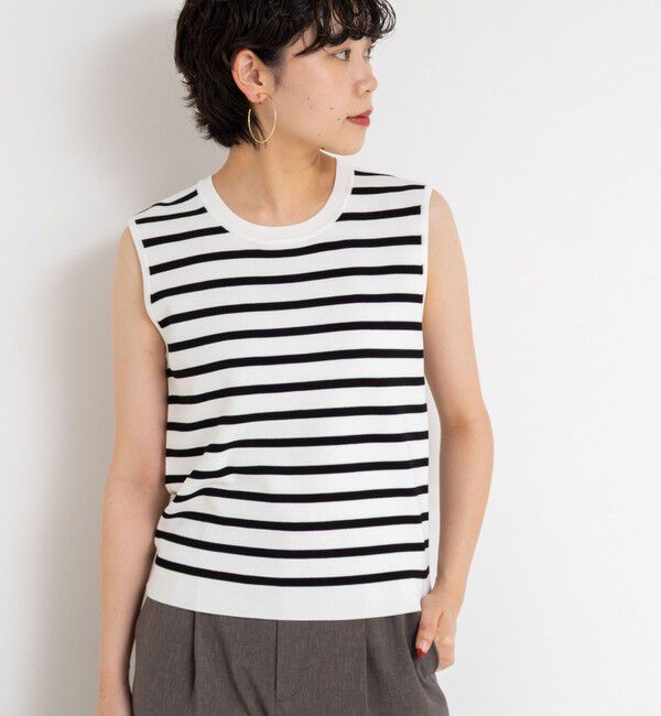 NOLLEY'S sophi「《アンサンブル対応/手洗い可能》マルチファンクション総針ノースリーブプルオーバーニット」|ニット・セーター|