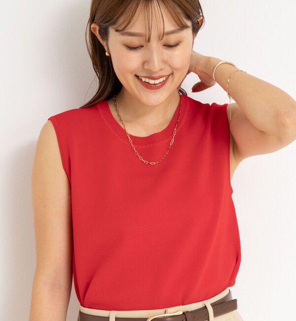 NOLLEY'S sophi「《アンサンブル対応/手洗い可能》マルチファンクション総針ノースリーブプルオーバーニット」|ニット・セーター|