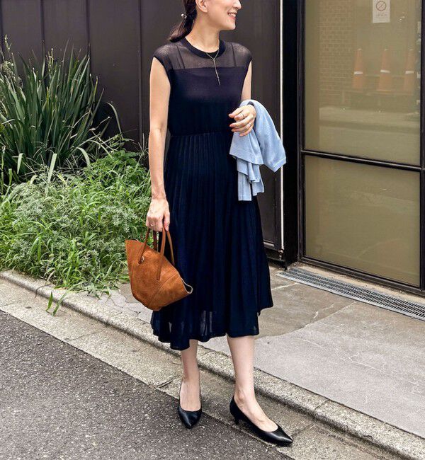 NOLLEY'S sophi「プリーツ風ニットワンピース」|ワンピース|ブラック