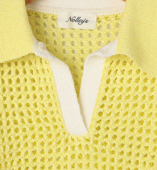 NOLLEY'S「《手洗い可能》テープメッシュ編ポロプルオーバー」|ニット・セーター|