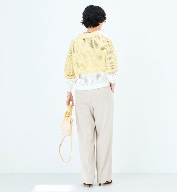 NOLLEY'S「《手洗い可能》テープメッシュ編ポロプルオーバー」|ニット・セーター|