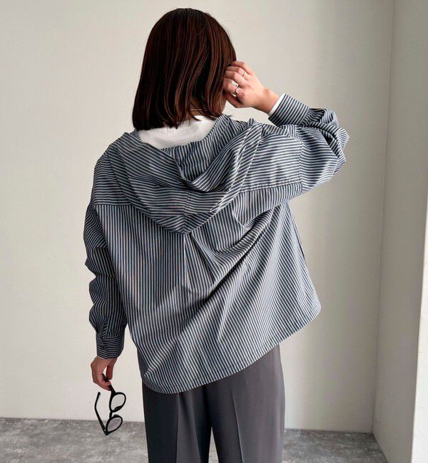 fredy emue「ストライプフーディーシャツ」|シャツ・ブラウス|