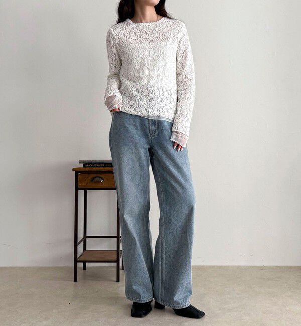 fredy emue「チュールレイヤードレースロンTシャツ」|Tシャツ・カットソー|