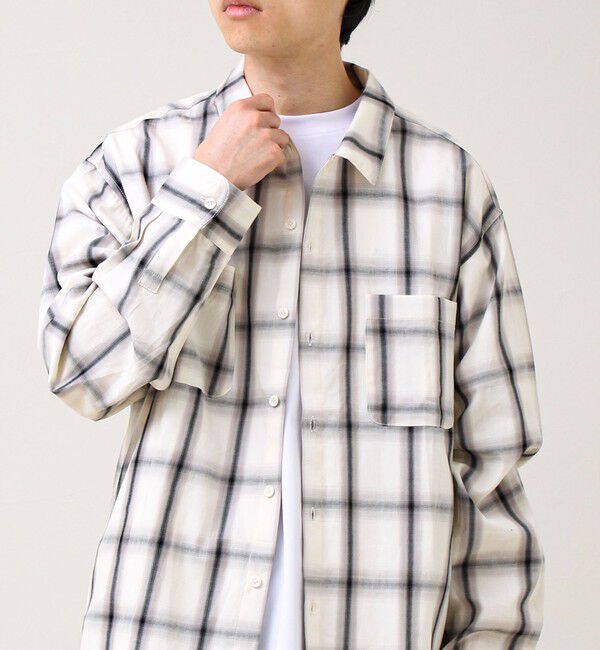 GLOSTER「【奥行きのある色合い】オンブレチェック ロングスリーブシャツ」|シャツ・ブラウス|