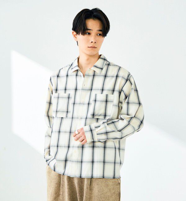 GLOSTER「【奥行きのある色合い】オンブレチェック ロングスリーブシャツ」|シャツ・ブラウス|