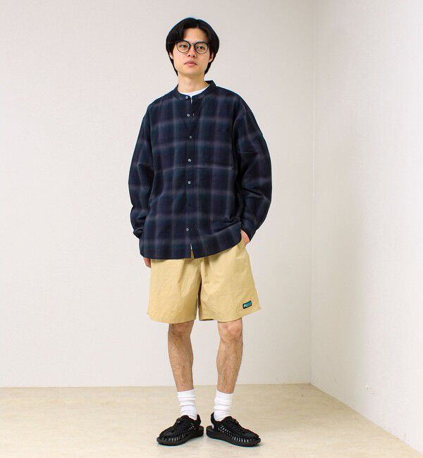 GLOSTER「【夏まで使える】テクスチャーバンドカラーチェックシャツ」|シャツ・ブラウス|