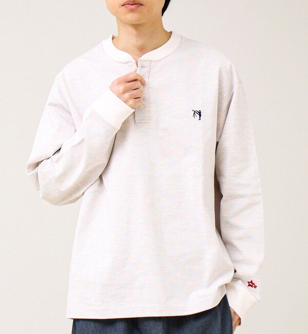 GLOSTER「【BOY刺繍】裏グラデーション ヘンリーネック ロンT」|Tシャツ・カットソー|