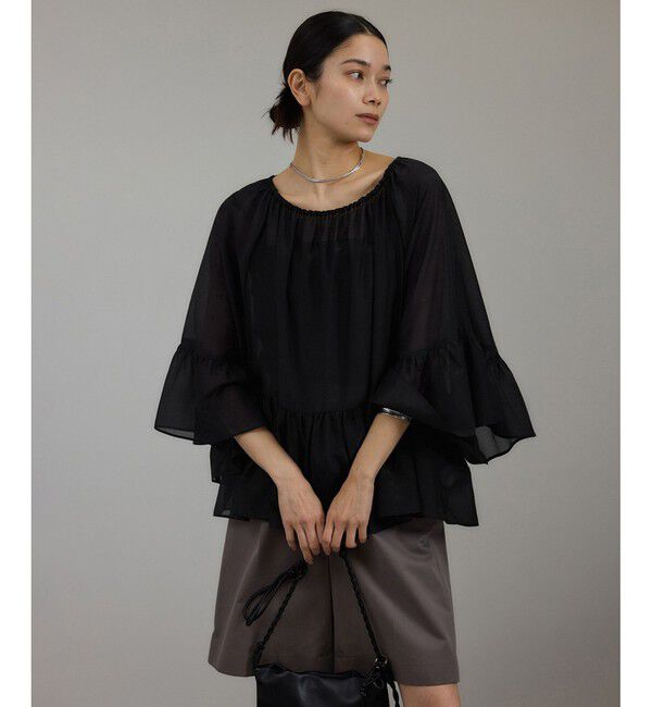 SALON adam et rope'「コットンシルクレジェールフレアブラウス」|シャツ・ブラウス|