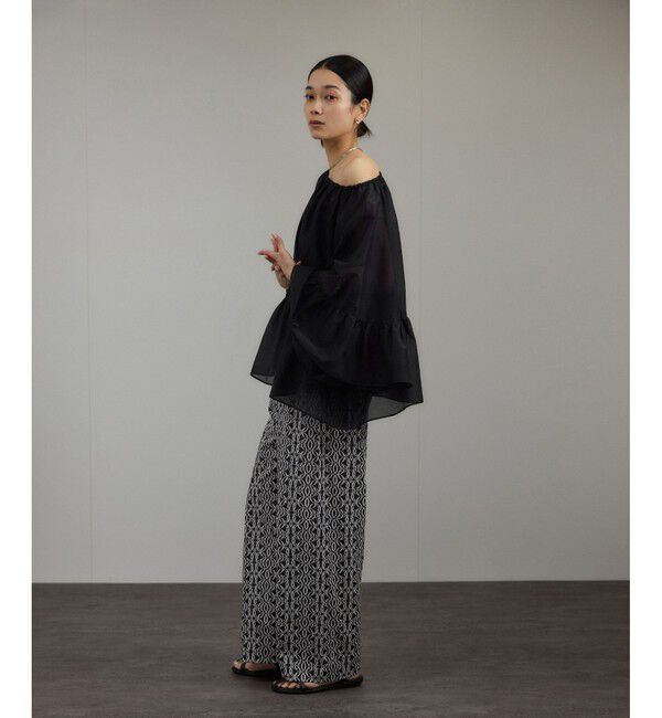 SALON adam et rope'「コットンシルクレジェールフレアブラウス」|シャツ・ブラウス|