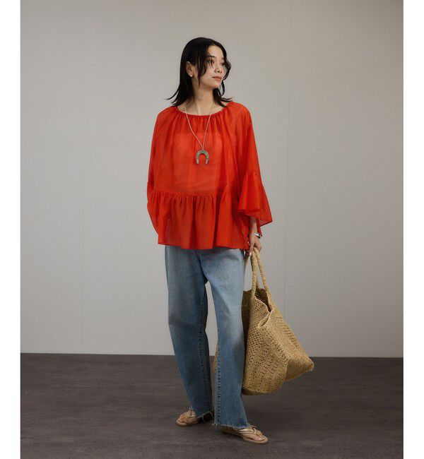 SALON adam et rope'「コットンシルクレジェールフレアブラウス」|シャツ・ブラウス|