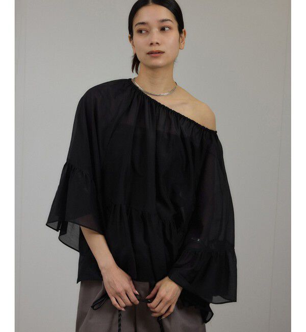 SALON adam et rope'「コットンシルクレジェールフレアブラウス」|シャツ・ブラウス|