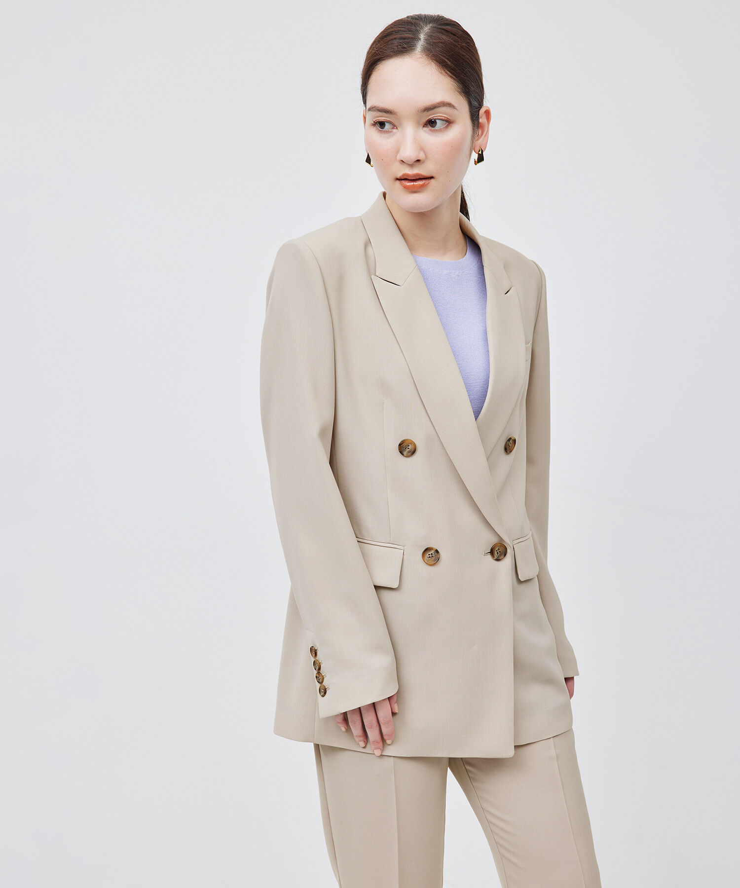 ROPE「ポリエステルツイルダブルジャケット/セットアップ対応【メディア掲載】」|テーラードジャケット|