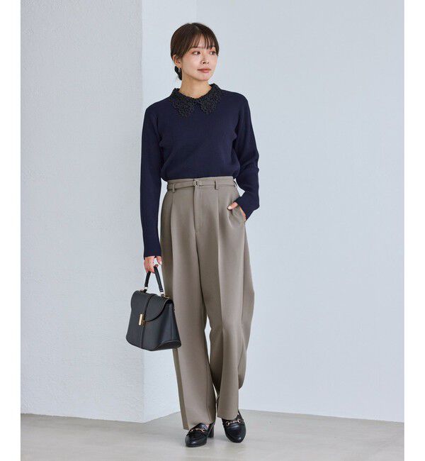 Rope&rsquo;Picnic「【WEB限定カラー】360&deg;ウルトラストレッチ ワイドパンツ/花粉ガード・セットアップ対応」|チノ|